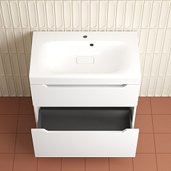 Style Line Тумба под раковину Остин 80 белая матовая – фотография-7